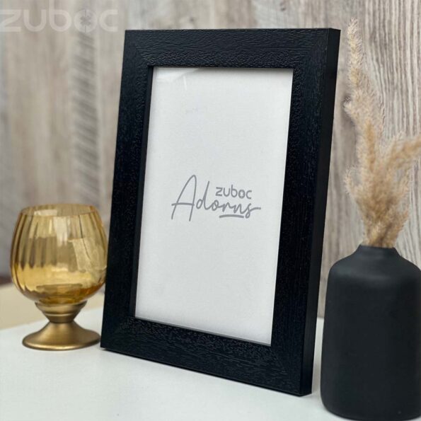 Textured Pitch Black 8x6 Photo Frame by Zuboc, ideal for modern decor and gift ideas.