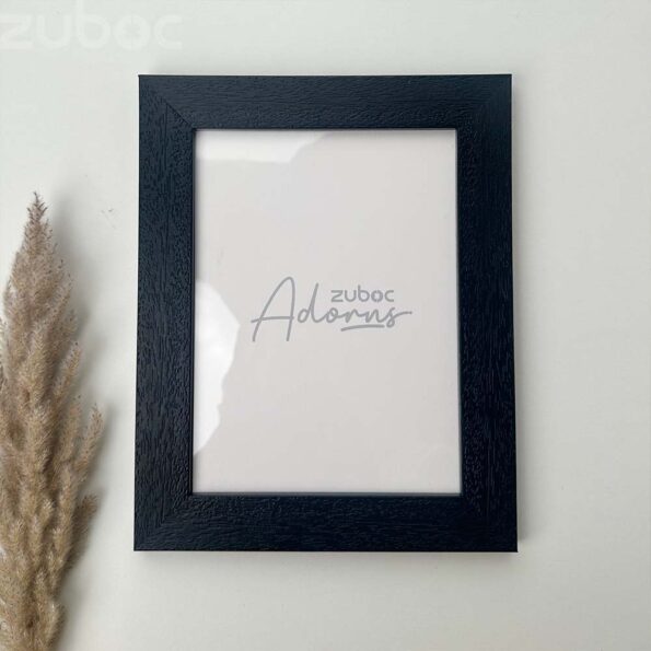 Textured Pitch Black 8x6 Photo Frame by Zuboc, ideal for modern decor and gift ideas.