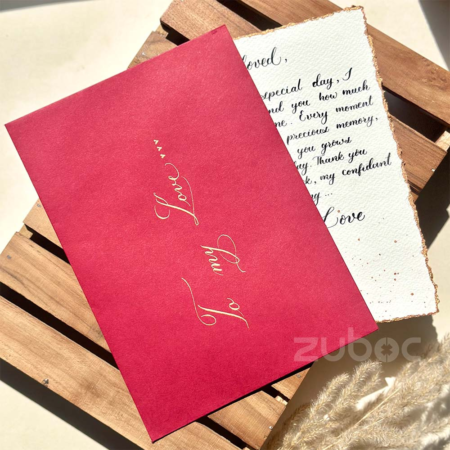 Maroon STD envelopes hand written insert , Perfect for your loved one-1