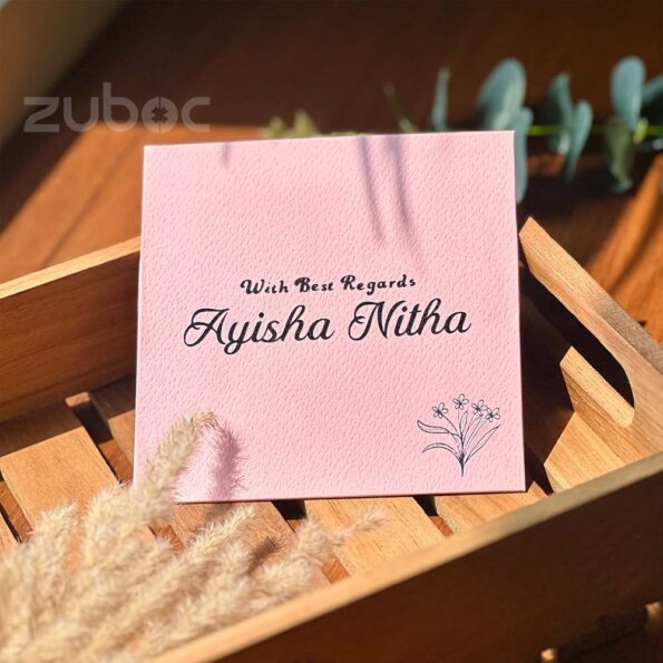 Beautiful baby pink square envelope with back foil, perfect for personalized greetings-1