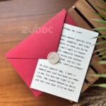 A5 Maroon Envelope Set with Textured Insert and Wax Seal