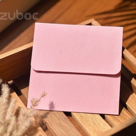 Beautiful baby pink square envelope with back foil, perfect for personalized greetings-2