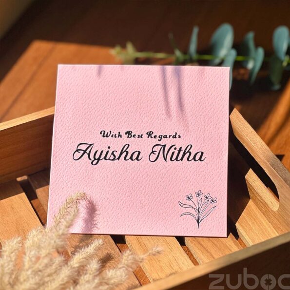 Beautiful baby pink square envelope with back foil ,perfect for personalized greetings