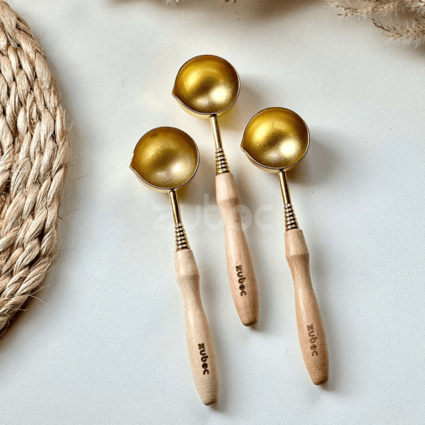 Perfect for wax melting spoon with wooden handle-3