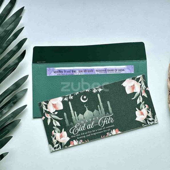 Forest green money envelope with foil , ideal for branded envelopes-2