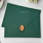 Forest Green Envelope & Bronze Gold Wax Seal – Zuboc