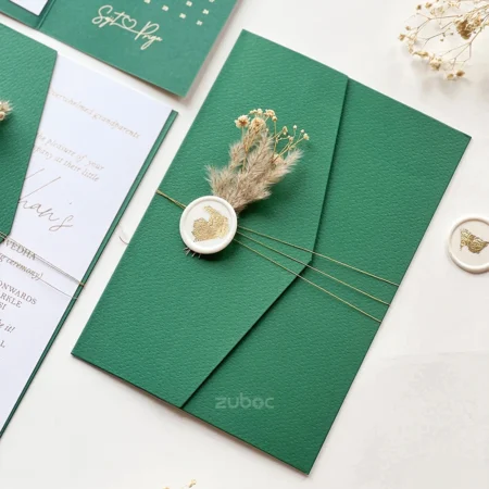 Handcrafted wedding invitation suite, For floral touch. Ideal for elegant gifting and wedding themes-1