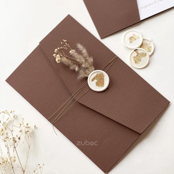 Handcrafted wedding invitation suite, For floral touch. Ideal for elegant gifting and wedding themes-4
